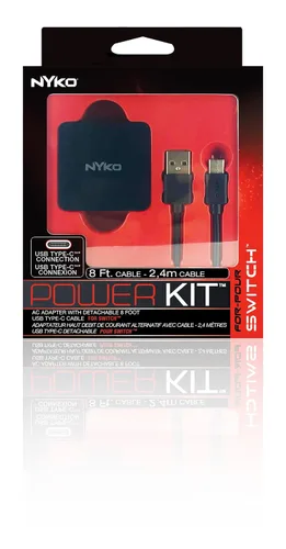 Vista 5 de Nyko Switch Power Kit - Portable AC Adapter for Nintendo Switch, Switch Lite, and OLED Switch - Charger Cable and Power Cord, Detachable, Compact