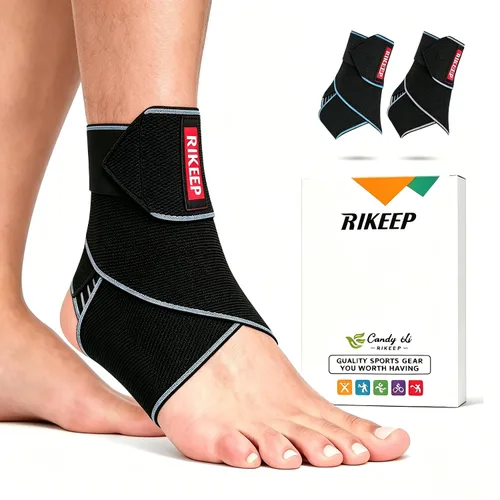 Vista 9 de Soporte para tobillo, soporte ajustable para tobillo, material de nailon transpirable, súper elástico y cómodo, talla única, protege contra