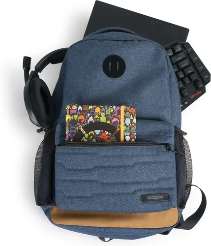 Vista 2 de Slappa Alpha Series - Mochila para laptop para videojuegos, se adapta a portátiles de hasta 15 pulgadas; azul (SL-ALPHA-LAPTOP-BP-BLU)