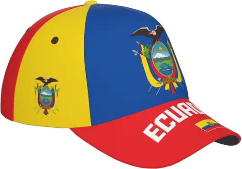 Vista 8 de Gorra de béisbol ecuatoriana con la bandera de Ecuador con impresión completa 3D para adultos, unisex, ajustable, gorra patriótica de fútbol, bandera