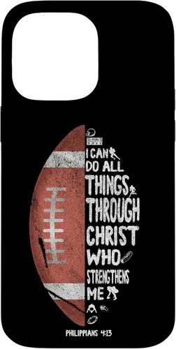 Vista 20 de iPhone 13 I can do all things through Christ Philippians 4:13 - Funda de fútbol