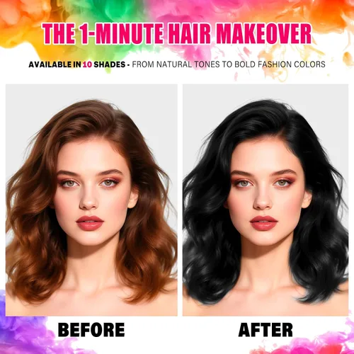 Vista 4 de Acomler Spray de color negro temporal para el cabello para niños, mujeres y hombres, tinte temporal lavable para el cabello, cera