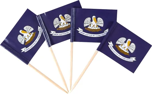 Vista 20 de QQSD Bandera de palillo de dientes de Alabama para decoración de cupcakes, 100
