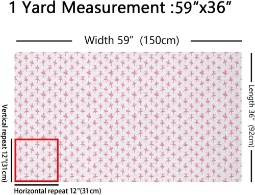 Vista 2 de The Yard - Tela de ballet para niñas, pintada a mano, silueta de ballet, tela rosa para niños, tela de lunares para acolchar, costura, regalo