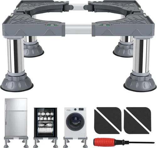 Vista 8 de ToLanbbt Soporte para Mini Nevera de Altura Ajustable 4.1"-5.1" Base de Soporte para Lavadora y Secadora con 4 Pies Resistentes Soporte para Máquina