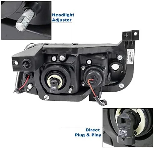 Vista 3 de Faros delanteros con proyector de tubo LED, color negro, compatible con Dodge Charger 2006-2010