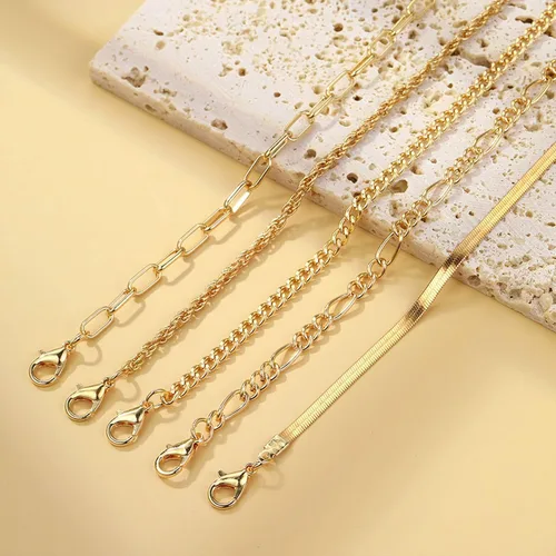 Vista 83 de Long tiantian Pulsera de oro gruesa para mujer, pulseras de oro delicadas, pulseras para mujer, pulseras apilables de eslabones de cadena