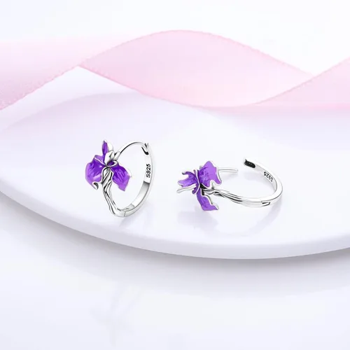 Vista 5 de Aretes de plata de ley 925 para mujer, aretes de aro hipoalergénicos en forma de U en forma de corazón