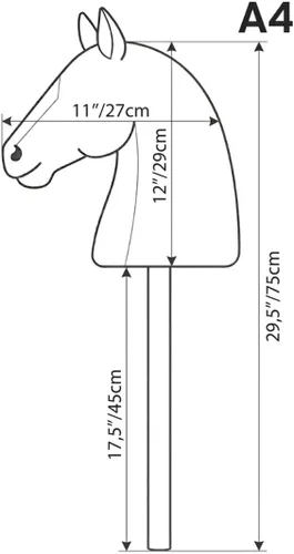 Vista 7 de Caballo de juguete para niños A4 Castaño Caballo de juguete con palo