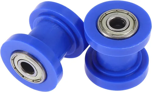 Vista 4 de Motoforti 2 piezas 0.315 in cadena tensor rodillo deslizante polea rueda loca para motocicletas azul