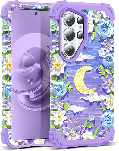Vista 61 de Funda para Galaxy A14 5G Case, Patrón Floral 3 en 1 Protección Resistente de Servicio Pesado a Prueba de Golpes Parachoques de Goma de Silicona
