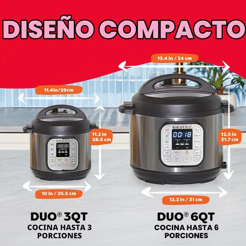 Vista 3 de Instant Pot IP-DUO60, 6cuartos/1000W - Olla a presión multifunción 7 en 1, Acero inoxidable y negro