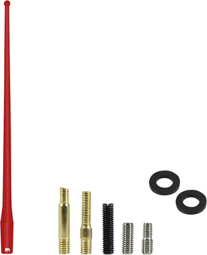 Vista 5 de ONE250 Antena flexible de 13 pulgadas, compatible con GMC Sierra (2000-2024), Canyon (2015-2024), Acadia (2007-2019), Terrain (2010-2017), Yukon Rojo