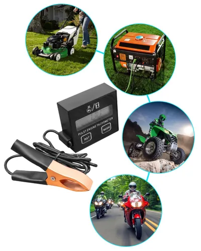 Vista 3 de Herramienta de tacómetro digital inductivo para motor pequeño RPM adecuada para motosierra, recortadora, generador, cortacésped, RV, ATV, bicicleta