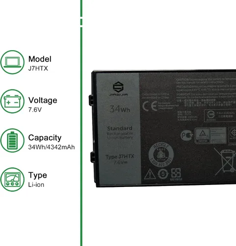 Vista 2 de J7HTX 451-BCDH - Batería de repuesto para laptop Dell Latitude 7202 7212 7220 Rugged Extreme Tablet T03H T03H002 T03H T03H003 Series 02JT7D 2JT7D
