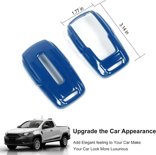 Vista 2 de RT-TCZ Funda para Llavero Cubierta Bolsa para Llaves Soporte Carcasa de Protección Accesorios para Dodge RAM 2018-2022, Azul