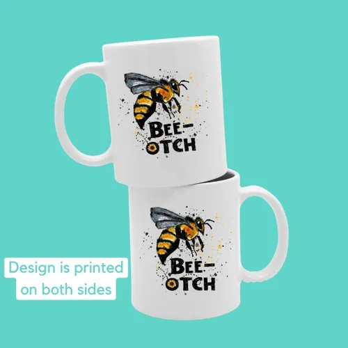 Vista 2 de Bee-otch Bumble Bee Funny 11oz Coffee Cup