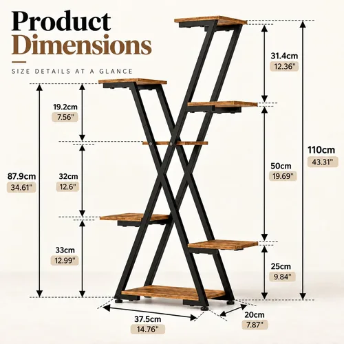 Vista 8 de Soporte para Plantas de Interior con Luces de Crecimiento: Gran Estante Vertical Iluminado de Metal de Múltiples Niveles - Con Temporizador