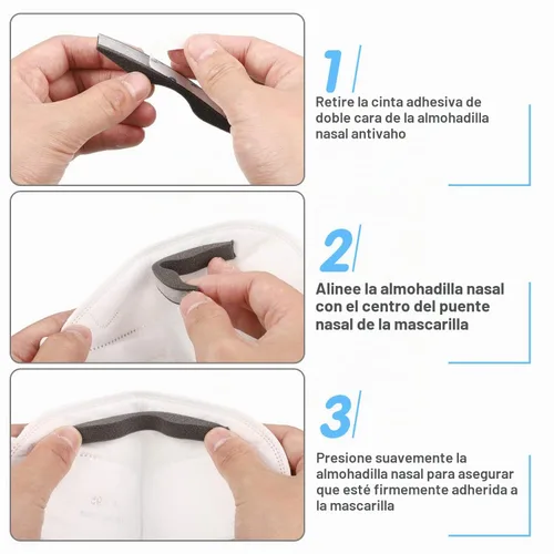 Vista 4 de Bbto - 50 almohadillas de esponja antivaho para puente nasal, almohadillas