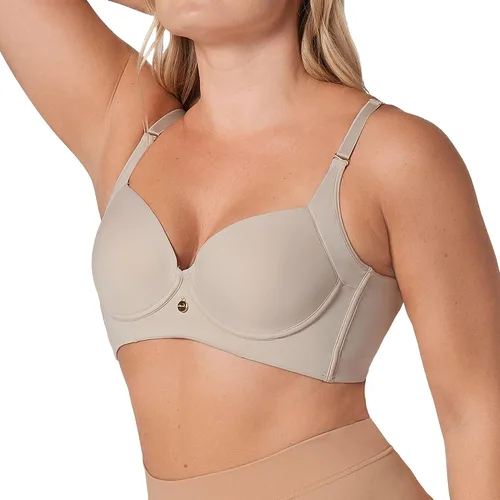Vista 7 de Leonisa High Profile – Back Smoothing Bras for Women, Full Coverage Underwire Bra, Adjustable Hook & Eye Closure 801 - Beige dorado