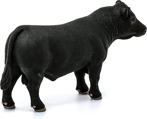 Vista 4 de Schleich Farm World, juguetes de animales realistas para niños de 3 años en adelante, figura de juguete de toro Angus Negro