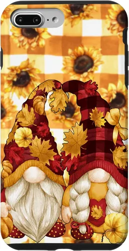 Vista 12 de iPhone 16 Autumn Fall Gnome Pumpkin Buffalo Plaid Pattern Sunflower Case