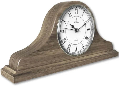 Vista 13 de Reloj de Repisa a Batería - Reloj de Repisa de Madera - 15x7.5 pulgadas - Silencioso, Hecho de Madera Real y Fácil de Leer - para Decoración de Sala