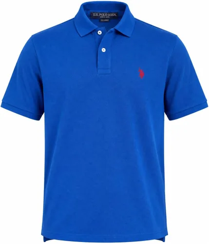 Vista 90 de Polo de piqué de algodón sólido para hombre con pequeño Pony Gris jaspeado