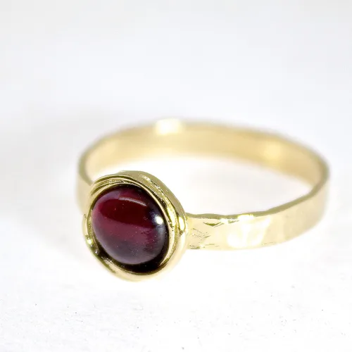 Vista 27 de Anillo de oro de piedras preciosas, anillo de piedra chapada en oro de 14 quilates, anillo de piedra apilable, anillo de oro de piedra pequeña