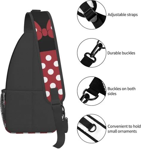 Vista 5 de Bolso bandolera de dibujos animados para mujeres y hombres, mochila de viaje para senderismo, Bolso honda de dibujos animados
