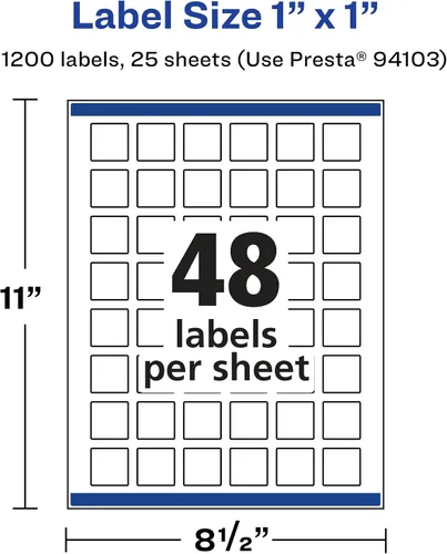 Vista 5 de Avery Etiquetas cuadradas transparentes brillantes, tecnología de alimentación segura, 1 "x 1", 1,200 etiquetas transparentes brillantes, impresión