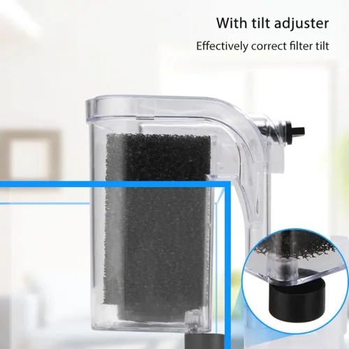 Vista 3 de HIERYAN Filtro pequeño para acuario para pecera, filtro para colgar en el filtro de acuario, pequeño filtro sumergible para tanque de peces colgante