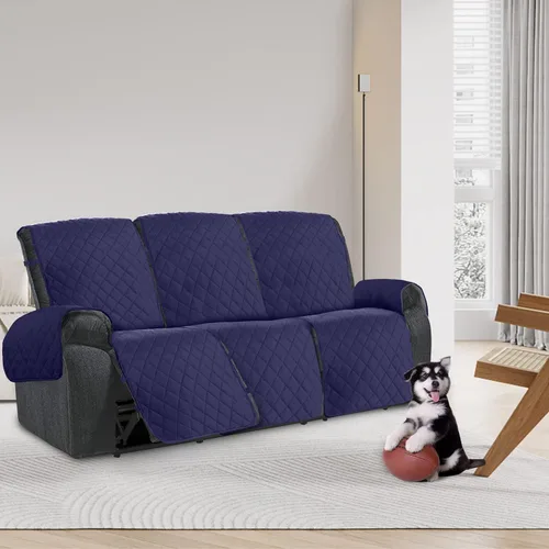 Vista 2 de HDCAXKJ Funda para sofá reclinable, 6 piezas, antideslizante, para sofás reclinables, 3 asientos, repelente al agua, para sofá de 3 plazas