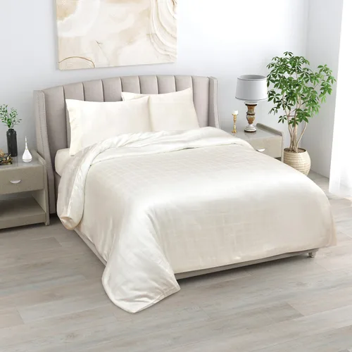 Vista 11 de Linenwalas Juego de sábanas refrescantes de Tencel de 4 piezas, juego de sábanas cortas de seda suave, juego de ropa de cama con autocomprobaciones
