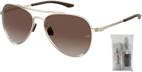 Vista 2 de Under Armour Instinct UA0007GS Aviator Sunglasses for Men + BUNDLE With Designer iWear Complimentary Eyewear Kit