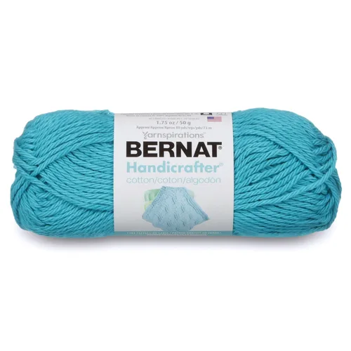 Vista 10 de Bernat Handicrafter - Hilo de algodón sólido, 1.75 onzas, calibre 4, mediano, 100% algodón, azul francés