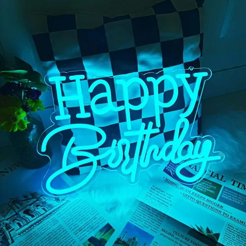 Vista 4 de Letrero de neón LED azul hielo para decoración de pared, fiesta, dormitorio, habitación, hogar, cumpleaños, decoración de Navidad, regalo de Azul