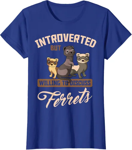 Vista 89 de Camiseta para amantes de los animales de los hurones, Negro, S