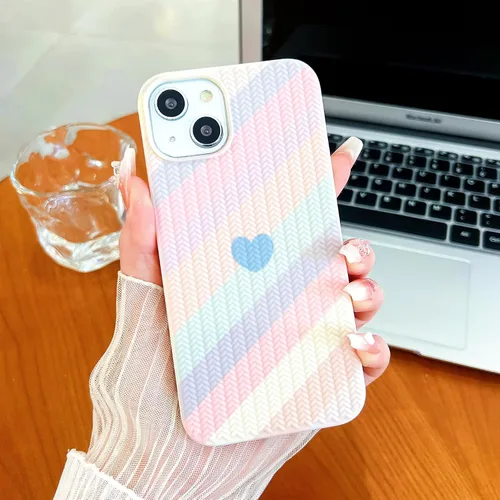 Vista 2 de Funda compatible con iPhone 13 Pro con forma de corazón para mujeres y niñas, diseño estético, delgado, delgado, a prueba de golpes, funda