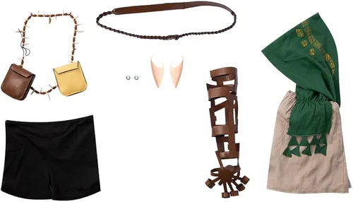Vista 5 de MZXDY Disfraz de cosplay de Link, juego salvaje de 2 eslabones, conjunto completo de uniforme de lujo para Halloween