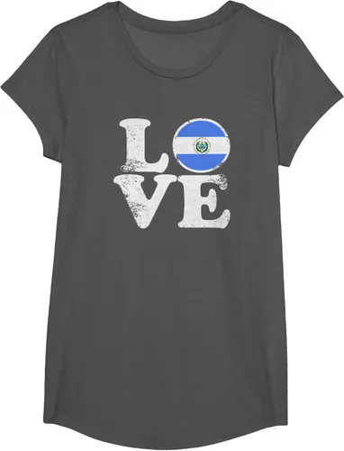 Vista 44 de Love El Salvador Flag tShirt Home Pride Distressed Tee T-Shirt