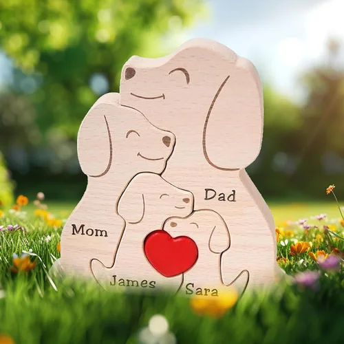 Vista 11 de Rompecabezas de madera personalizado con nombres familiares de 2 a 8, rompecabezas de madera de gato, rompecabezas de madera personalizable