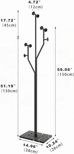 Vista 2 de JIAYUEJU Perchero independiente Perchero árbol para entrada dormitorio En forma de árbol, fácil montaje, ahorra espacio, resistente, marco