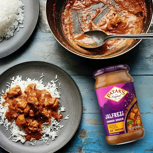 Vista 7 de Patak's Jalfrezi Salsa a fuego lento – Salsa de curry a base de tomate con pimiento verde y rojo, especias – Salsa india suave sin gluten y vegana