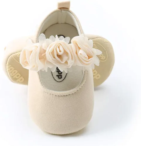 Vista 3 de ENERCAKE Zapatos de bebé para niña suela suave floral recién nacido Mary Jane zapatos planos para bautizo zapatos