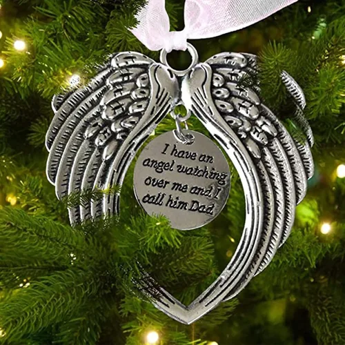 Vista 3 de Adorno conmemorativo de Navidad, Una parte de mi corazón está en el cielo, colgante para árbol de Navidad, regalos conmemorativos por pérdida