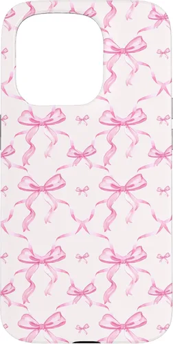 Vista 21 de Cintas y lazos rosados estéticos en acuarela para iPhone 17
