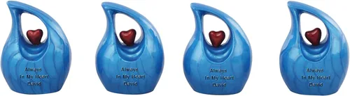 Vista 17 de Urna de cremación Heart of Love para cenizas humanas - Hermosa urna conmemorativa ERN para adultos - ERN decorativa para seres queridos - Urna Negro