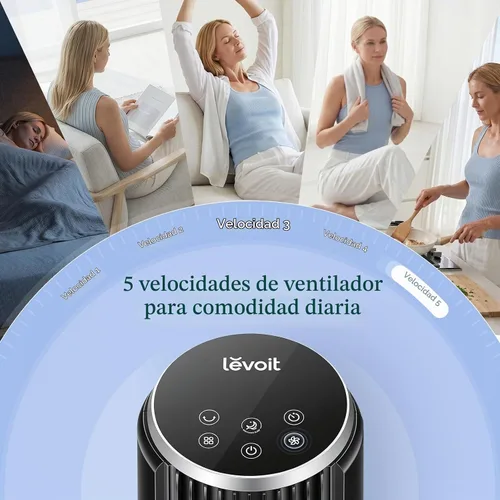 Vista 6 de Levoit Ventilador de torre para dormitorio, ventiladores de 28 pies/s que