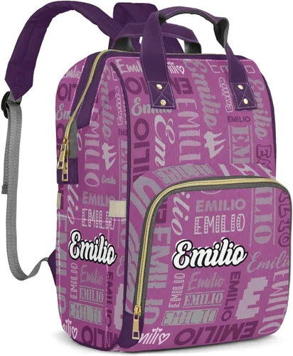 Vista 18 de Bolsos de bebé de encargo del muchacho del nombre, mochila Negro 01